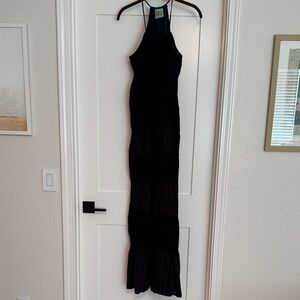 Black Gauze Maxi Dress